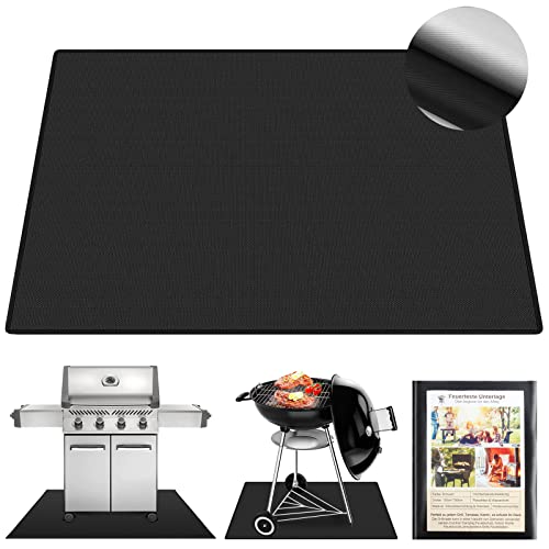 100 x 150 cm Fireproof Underlay - Heat Resistant up to 1800°F Heat Protection Mat - Grill Mat Floor Protection Mat Grill Mats Floor Mat Fire Pit Mat Outdoor BBQ Mat for Gas Grill Charcoal Grill