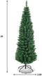 Giantex, Green Artificial Pencil Christmas, Premium Hinged Pine Tree with Solid Metal Legs, Perfect for Home, Shops and Holiday Decoration, (5FT) (Artificial Pencil Christmas Tree)