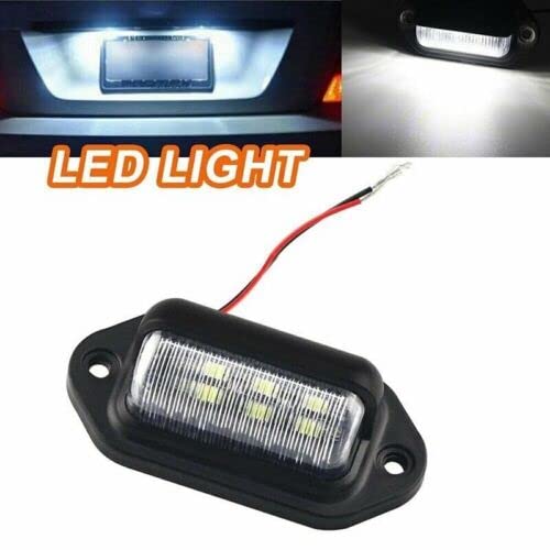 2PCS Universal 12/24VLED License Number Plate Light Lamps for Car Boats Automotive Aircraft RV Truck Trailer Exterior Lamps, and Aircraft, Easy Installation, Low Consumption
