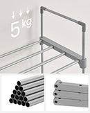 Songmics 10-Tier Customizable Design Metal Shoe Rack, Grey