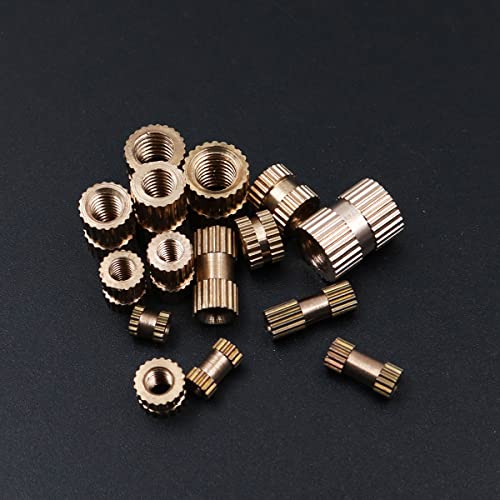 NUZAMAS 370 Pieces Threaded Insert Nut M2 M3 M4 M5 Internal Thread Knurled Nuts Brass Embedded Nuts for Plastic Parts in 3D Printed Parts