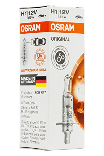 OSRAM 64150 ORIGINAL H1, halogen headlamp, 64150, 12 V passenger car, folding carton box (1 unit) Halogen white