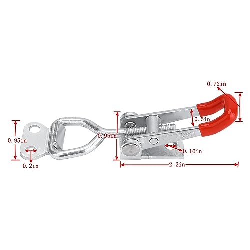 6 Pack Adjustable Toggle Clamp 4001,Adjustable Latch, Trailer Toggle Overcentre Latch Heavy Duty 330Lbs Holding Capacity Toggle Latches For Door Lid Jig, Tool Box Case (24PCS Screws)