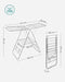 SONGMICS Clothes Airer, Foldable Clothes Drying Rack, Clothes Horse with Height-Adjustable Wings, Free-Standing Laundry Drying Rack, Indoor and Outdoor Use, Stainless Steel, White and Silver LLR502W01