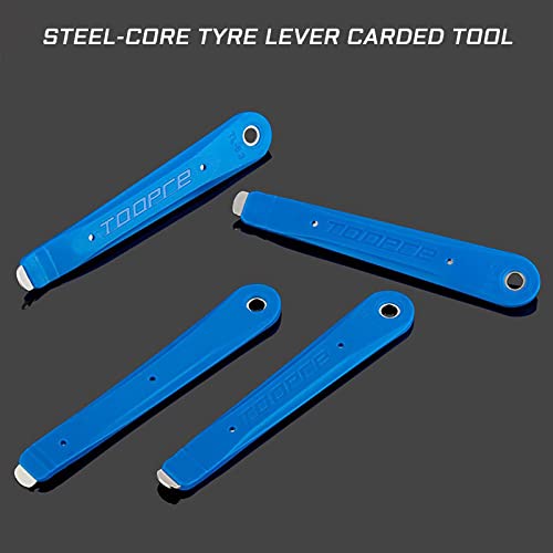 KIEVODE Set of 2 Steel-Core Tyre Levers for Mountain and Road Bikes - Durable Metal Tire Carded Tools for MTB and Bicycle Repairs