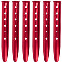 TRIWONDER 6X Snow and Sand Tent Stakes Pegs - Aluminum U-Shaped Tent Pegs Tent Nails Lightweight for Camping Hiking Backpacking (Red - U-Shaped - 13cm)