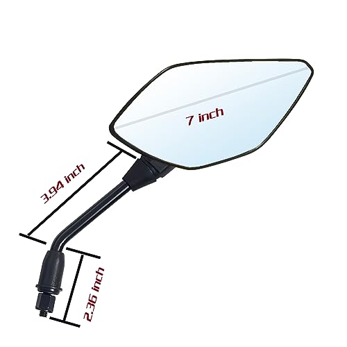 [2022 Upgraded] Mamiko 8MM Motorcycle Mirrors Universal for 7/8"Handlebars Bike Mirror Compatible with ATV Snowmobile Scooter Moped Dirt Bike Sportsman - Convex Mirrors