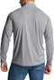 TSLA Men's 1/4 Zip Pullover Long Sleeve Shirt, Quick Dry Performance Running Top, Athletic Quarter Zip T-Shirt MKZ11-LGY_Large