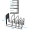 Toplife Heavy Duty Pan Organizer, 5 Tier Pot and Pan Organizer Rack for Cast Iron Skillets, Griddles and Pots - Sturdy Steel Construction - No Assembly Required, Black