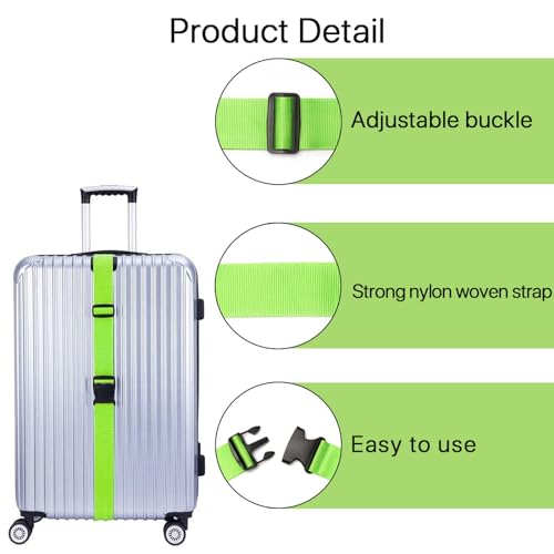 4 Pcs Luggage Straps Adjustable Suitcase Belts, Suitcase Packing Belts with Buckles, Security Clip Straps for Luggage Suitcase Travel Handbags