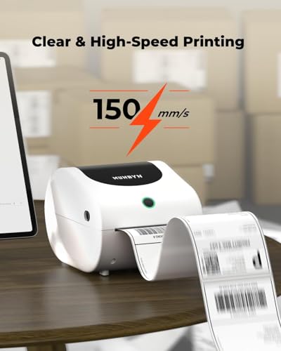 MUNBYN Shipping Label Printer 411B, 4x6 Bluetooth Thermal Label Printer for Shipping Packages or Small Business, Compatible with iPhone, Android, iPad, Windows, macOS, Supports Etsy, UPS, USPS