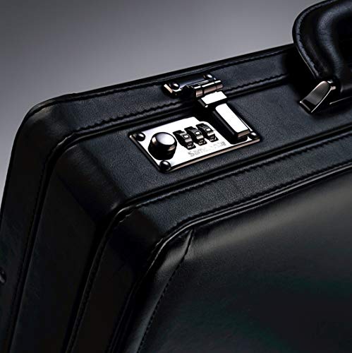 Samsonite Bonded Leather Attache 15.6, Black, 18", Casual