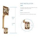 Zciuyo Front Door Handle - Entry Door Lock Handle Set for Left or Right Handed Doors, Reversible Interior Exterior Single Cylinder Lower Half Adjustable Lever Bright Brass Non-Locking Gold