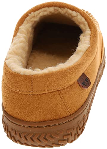 Dockers Mens Slipper, Rugged Clog Moc Toe with Sherpa Lining, Tan, Size 14