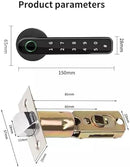 AILRINNI Smart Lock - Fingerprint 4-in-1 Keyless Entry Electronic Door Handle with Bluetooth, Biometric Fingerprint and Touch Digital Keypad for Home/Office/Bedroom/Apartment (Black)
