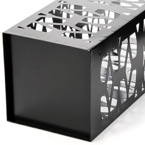 ZENFUN Metal Umbrella Holder, Umbrella Stand for Entryway, Square Umbrella Organiser, Umbrella Stand Freestanding for Home, Office, Hotel, Black, 15 x 15 x 40 cm