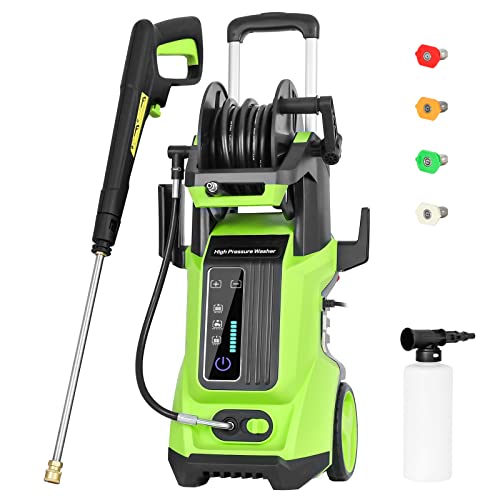 ADVWIN Electric Pressure Washer (Green-3900PSI) LCD 3 Modes Touch Control | Speed Adjustable