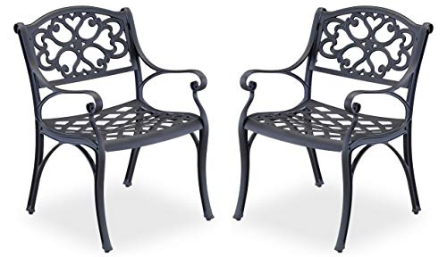 Homestyles 6654-80 Outdoor Chair Pair, Black