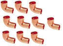 (10-pack) EZ-FLUID Plumbing 1/2" FTG X C LF Short Radius Wrot Copper Street 90 Degree Elbow Pressure Copper Fittings With Fitting x Sweat Solder Copper Pipe Connection For Residential,Commercial