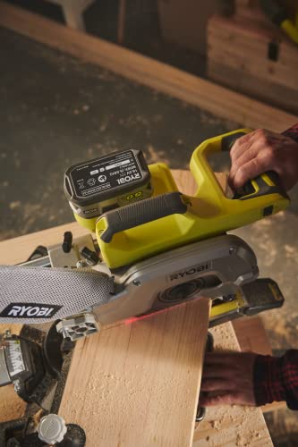 Ryobi R18MS216-0 One Plus Cordless Mitre Saw, 18 V, Hyper Green