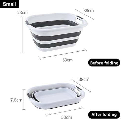 26L Collapsible Plastic Laundry Basket, Foldable Pop Up Storage Container-Portable Washing Basin, Space Saving Hamper/Basket