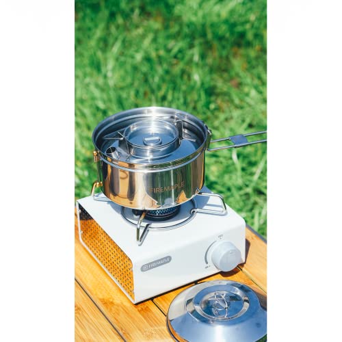 Fire-Maple Antarcti Stainless Steel Kettle and Pot Set 1.0L Camping Kettle and 1.0L Cooking Pot Stovetop Tea and Coffee Pots for Openfire Camping Cookware Portable for Bushcraft Fishing Backpacking