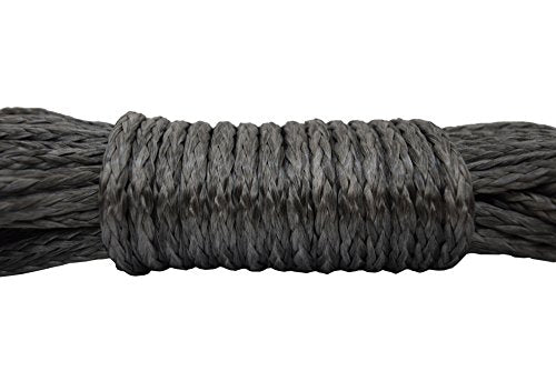 1/4"50ft ATV Winch Line,Synthetic Rope for 4WD Parts,Off Road Rope,Synthetic Winch Cable (Grey)