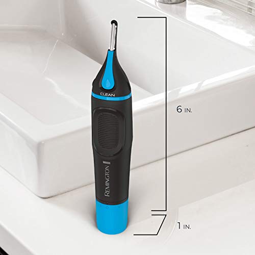 Remington NE3855 Nose, Ear & Detail Trimmer with CLEANBoost Technology for Easy Washing, Eyebrow Trimming Comb Attachment, Black
