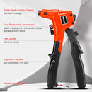 HAUTMEC Pop Rivet Gun,4 in 1 Hand Riveter with 4 Tool-Free Interchangeable Rivet Heads HT0087-HR