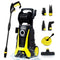 BESTSOON 3600PSI High Pressure Washer, Electric Pressure Washer with Spray Gun and Hose Reel, 2200W Power Washer Electric High Pressure Cleaner Washer Gurney Water Pump Hose with 6 Nozzles