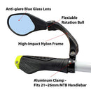 Hafny New Handlebar Bike Mirror, HD,Blast-Resistant, Glass Lens, HF-MR088LS (Left) (HF-M903LB-FR01 (Handlebar Fitting Left Side, Blue Glass))