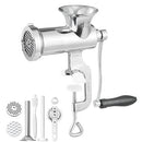 VEVOR Manual Meat Grinder, 304 Stainless Steel Hand Meat Grinder with Steel Table Clamp, Meat Mincer Sausage Maker & 2 Cutting Plates, Cookie Attachment, Sausage Tube for Beef Pepper Mushroom Cookie