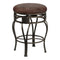 (Counter) - Hillsdale Montello 70cm Backless Swivel Counter Stool, Old Steel Finish with Brown Faux-Leather