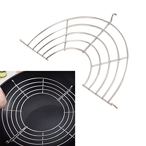 Wok Rack, Kitchen Storage, Kitchen, Wok, Frying Pan, Pot, Stainless Steel Shelves, Food Cooling Rack (Large) (Large) Oil Drain Rack for Frying, Food Strainers (Large Size)