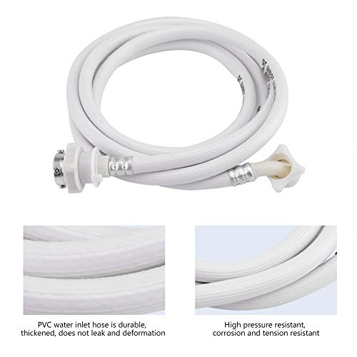 Alvinlite Water Inlet Hose Washing Machine Water Inlet Hose Washer Pipe Tube Connector White Color Long Length(3m)