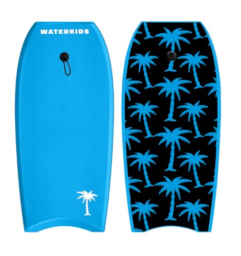 'Aloha' Kids Bodyboard 36" Body Board & Leash, Stylish Graphics, Lightweight Soft Top Bodyboard, EPS Foam Core, HDPE Slick Bottom & Included Wrist Leash, Great for Kids, Youth and Adult Surfers.