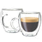 Youngever 2 Pack 150ML Glass Espresso Mugs, Double Wall Thermo Insulated Glass Coffee Cups, Glass Coffee Mugs (Tall)