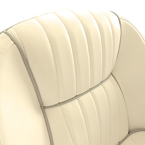 (Tan/Gray piping) - Leader Accessories Pontoon Captains Bucket Seat Boat Seat