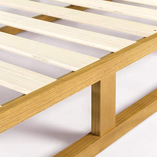 Zinus Industrial Pine Wood Queen Bed Frame | Low Bed Base Mattress Foundation - Natural 20cm / Mattress Foundation/Bedroom Furniture