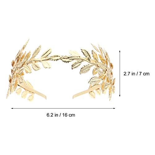 Kichvoe Greek Goddess Headpiece Crystal Rhinestone Headband Baroque Leaf Headpiece Goddess Headpiece for Women Greek Leaf for Women Birthday Laurel Leaf Headband Bride Leaf Branch Toddler