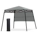 Tangkula 7x7 Ft Pop Up Canopy, Slant Leg Outdoor Canopy with Carry Bag & 4 Stakes, Compact Portable Canopy Tent for Hiking Camping Fishing & Picnic (7'x7' Base; 6'x6' top)