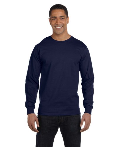 Hanes Men's 4 Pack Long Sleeve ComfortSoft T-Shirt, Navy, X-Large