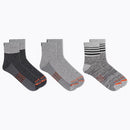 Merrell Men's and Women's Merino Wool Work Socks-3 Pair Pack-Arch Support, Ankle - Light Gray, Large-X-Large