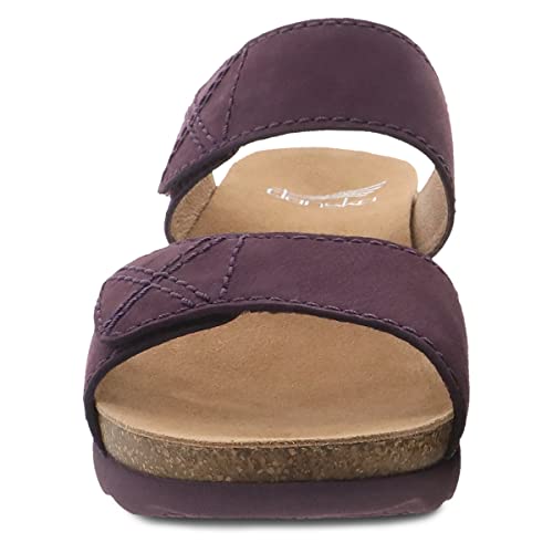 Dansko Maddy Slip-On Wedge Sandal for Women –Comfortable Wedge Shoes with Arch Support –Fully Adjustable Straps with Hook & Loop Closure–Versatile Casual to Dressy Footwear –Lightweight Rubber