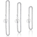 3 Pieces Wallet Chain Pocket Keychain Belt Metal Jeans Chain Pants Chain with Lobster Clasps and Keyring for Men Women Keys Loop Purse Handbag, Silver, One size