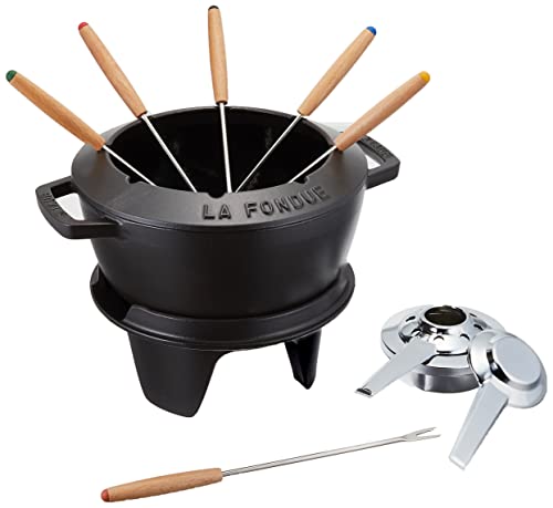 Staub Outlet Staub Fondue Set, Black, 7.9 inches (20 cm), Fondue Casting, Enameled Pot, Speciality 40511-972-5