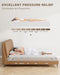 Zenzy 4" Full Extra Long Memory Foam Mattress Topper, [Removable] [Washable] Cover and [Adjustable] Straps, CertiPUR-US Certified Full Extra Long Mattress Topper for Pain Relief- Beige