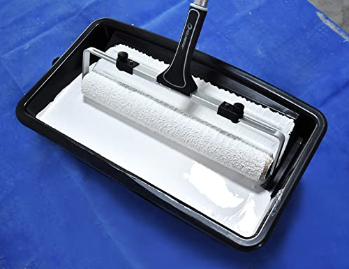 ROLLINGDOG 5PC Upgraded 18 Inch Large Paint Roller Tray Set -18" Paint Roller Frame, Microfiber Paint Roller Sleeves（Pack of 3, Large Paint Tray