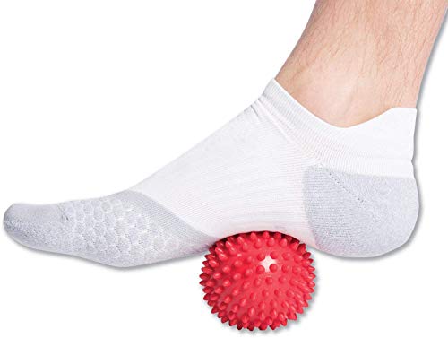 Diameter Spiky Massage Ball for Foot Back Deep Tissue Trigger Point Massaging, Plantar Fasciitis Roller for Pain and Circulation, Feet Muscle Therapy (7.5CM, Red)