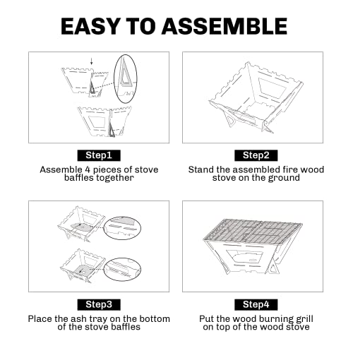 Fire Maple Maverick Wood Stove | Portable Durable Stainless Steel Campfire Stove | Ideal for Camping Backpacking Hiking Trips (Square Version)